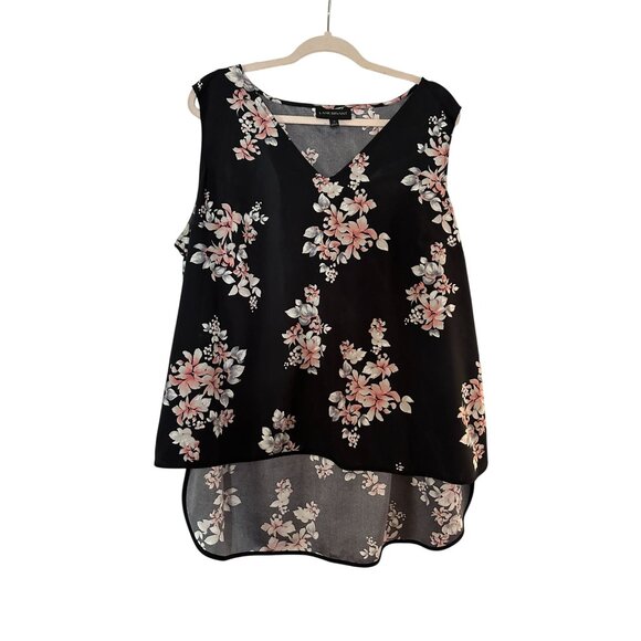 Lane Bryant Womens Hi Low Tank Top Pink Black Size 18 - Picture 1 of 3